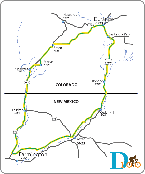 Durango 100 route map